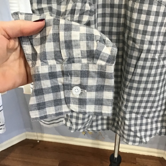 NWT J.Crew Men Size Slim SM Heathered Cotton Front Button Gray Checkered Shirt - Picture 3 of 7